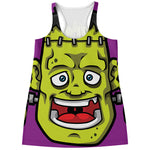 Cartoon Frankenstein Print Women's Racerback Tank Top
