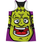Cartoon Frankenstein Print Women's Racerback Tank Top