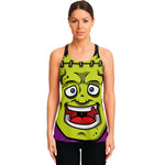 Cartoon Frankenstein Print Women's Racerback Tank Top