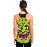 Cartoon Frankenstein Print Women's Racerback Tank Top