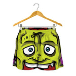 Cartoon Frankenstein Print Women's Shorts
