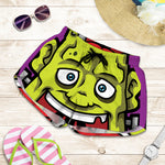 Cartoon Frankenstein Print Women's Shorts