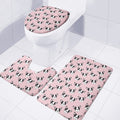 Cartoon French Bulldog Pattern Print 3 Piece Bath Mat Set