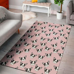 Cartoon French Bulldog Pattern Print Area Rug