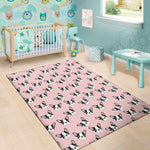 Cartoon French Bulldog Pattern Print Area Rug