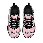Cartoon French Bulldog Pattern Print Black Sneakers