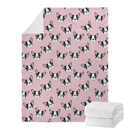 Cartoon French Bulldog Pattern Print Blanket