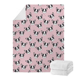 Cartoon French Bulldog Pattern Print Blanket