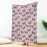 Cartoon French Bulldog Pattern Print Blanket