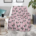 Cartoon French Bulldog Pattern Print Blanket
