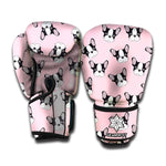 Cartoon French Bulldog Pattern Print Boxing Gloves