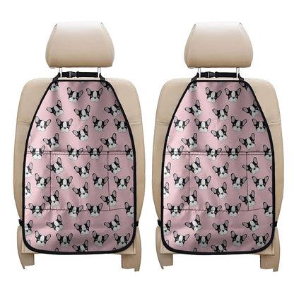 Cartoon French Bulldog Pattern Print Car Seat Organizers