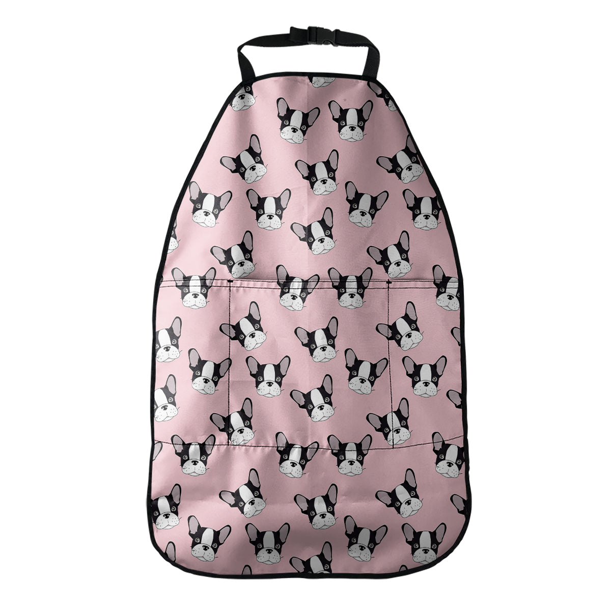 Cartoon French Bulldog Pattern Print Car Seat Organizers