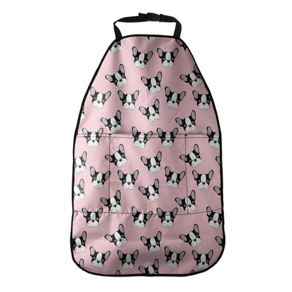 Cartoon French Bulldog Pattern Print Car Seat Organizers