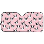 Cartoon French Bulldog Pattern Print Car Sun Shade