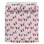 Cartoon French Bulldog Pattern Print Duvet Cover Bedding Set