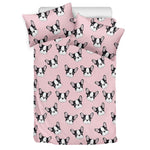 Cartoon French Bulldog Pattern Print Duvet Cover Bedding Set