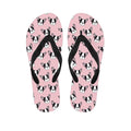 Cartoon French Bulldog Pattern Print Flip Flops