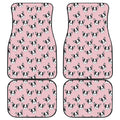 Cartoon French Bulldog Pattern Print Front and Back Car Floor Mats