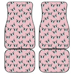 Cartoon French Bulldog Pattern Print Front and Back Car Floor Mats