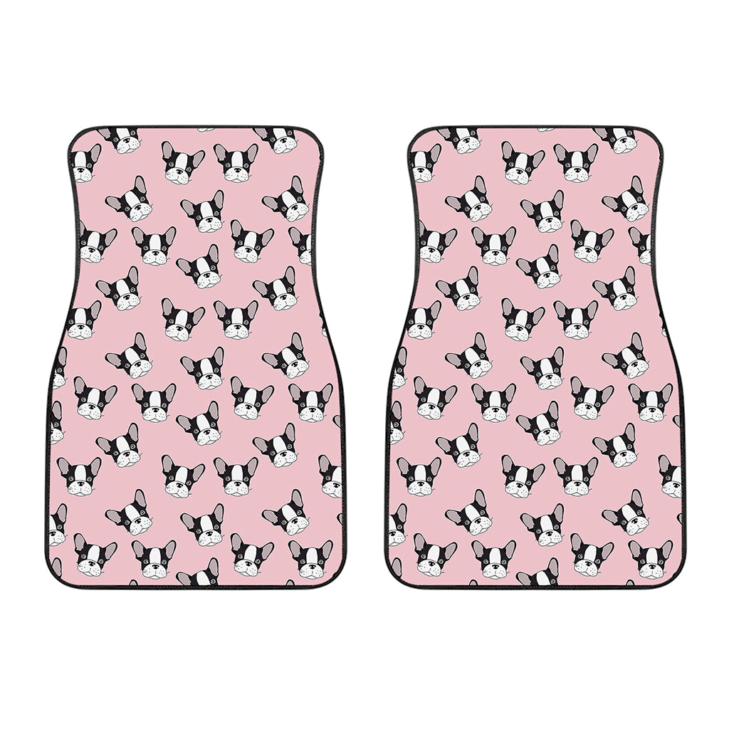 Cartoon French Bulldog Pattern Print Front Car Floor Mats
