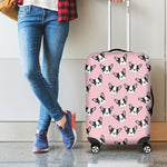 Cartoon French Bulldog Pattern Print Luggage Cover