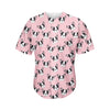 Cartoon French Bulldog Pattern Print Men's Baseball Jersey