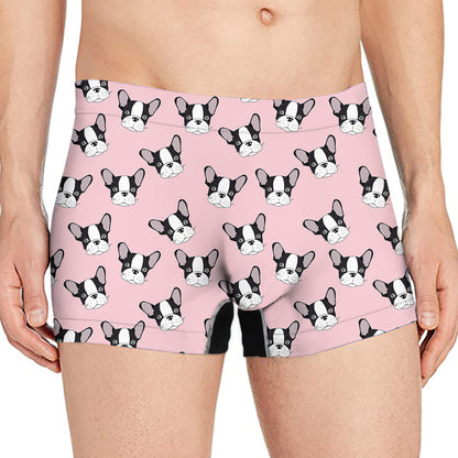 Cartoon French Bulldog Pattern Print Men's Boxer Briefs