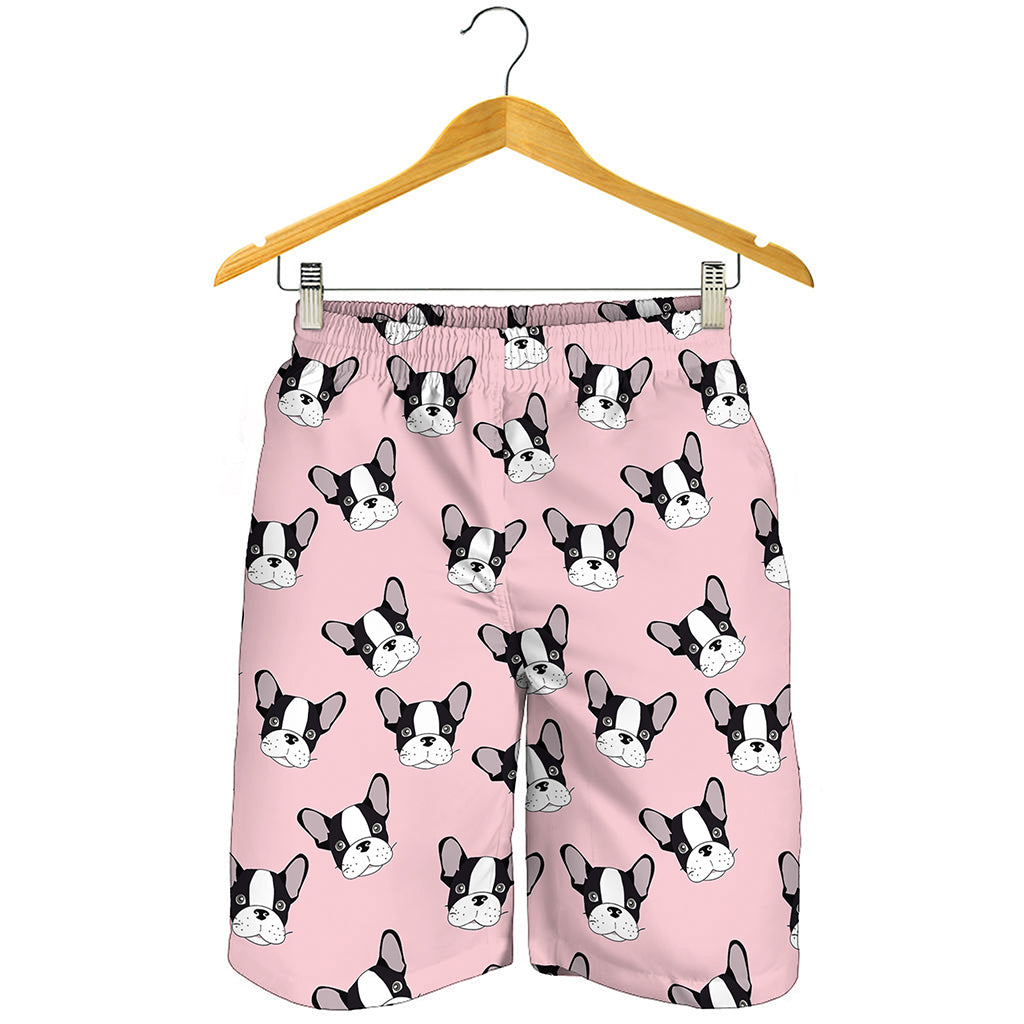 Cartoon French Bulldog Pattern Print Men's Shorts