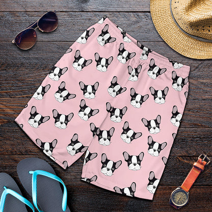 Cartoon French Bulldog Pattern Print Men's Shorts