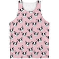 Cartoon French Bulldog Pattern Print Men's Tank Top