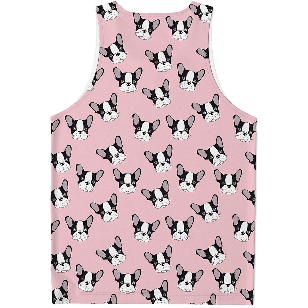 Cartoon French Bulldog Pattern Print Men's Tank Top
