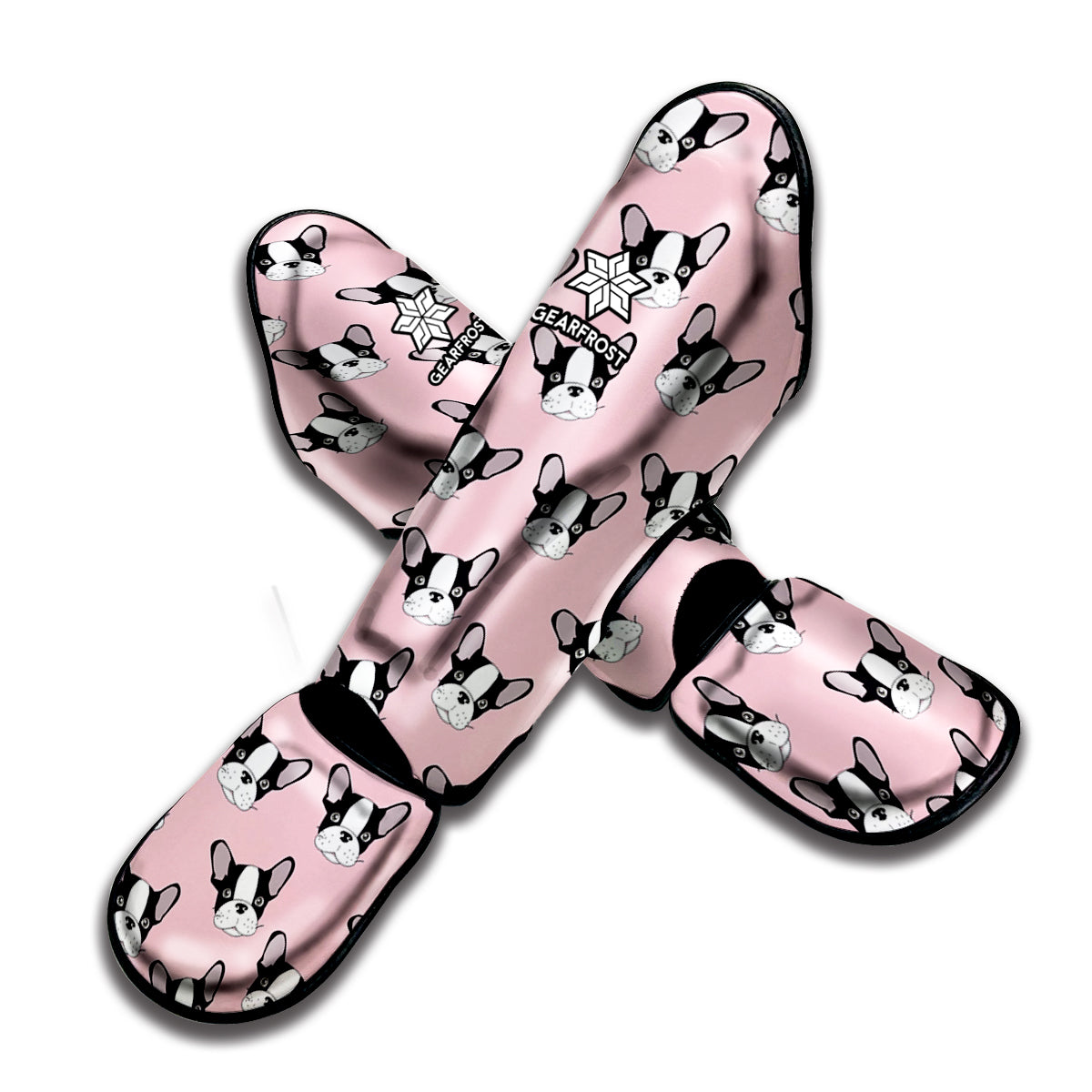 Cartoon French Bulldog Pattern Print Muay Thai Shin Guard