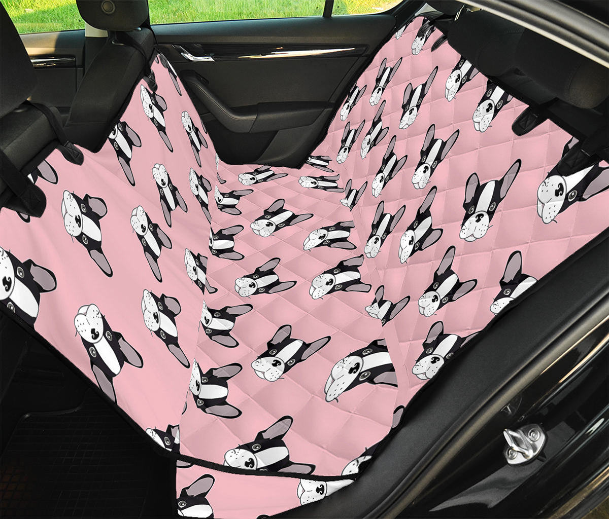 Cartoon French Bulldog Pattern Print Pet Car Back Seat Cover
