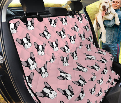 Cartoon French Bulldog Pattern Print Pet Car Back Seat Cover
