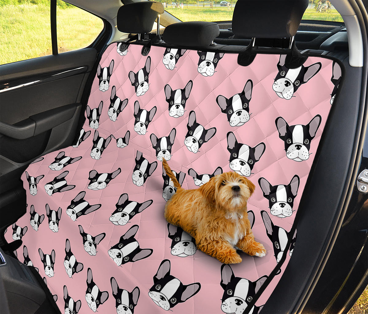 Cartoon French Bulldog Pattern Print Pet Car Back Seat Cover