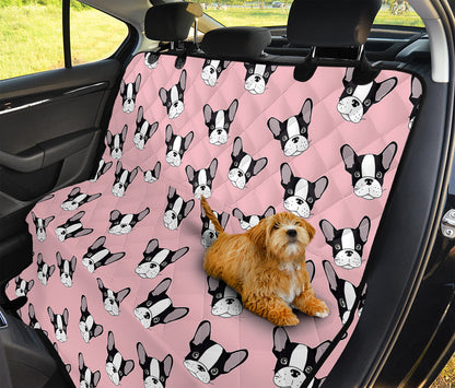 Cartoon French Bulldog Pattern Print Pet Car Back Seat Cover