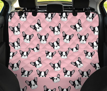 Cartoon French Bulldog Pattern Print Pet Car Back Seat Cover