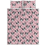 Cartoon French Bulldog Pattern Print Quilt Bed Set