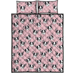 Cartoon French Bulldog Pattern Print Quilt Bed Set
