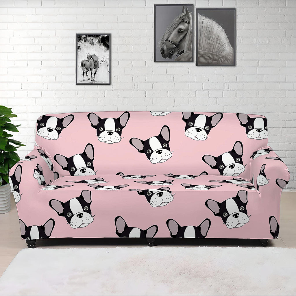 Cartoon French Bulldog Pattern Print Sofa Cover