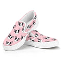 Cartoon French Bulldog Pattern Print White Slip On Sneakers