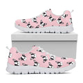 Cartoon French Bulldog Pattern Print White Running Shoes