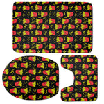 Cartoon French Fries Pattern Print 3 Piece Bath Mat Set