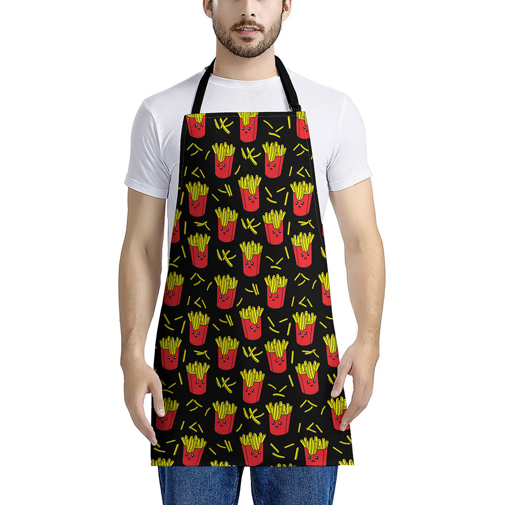 Cartoon French Fries Pattern Print Apron