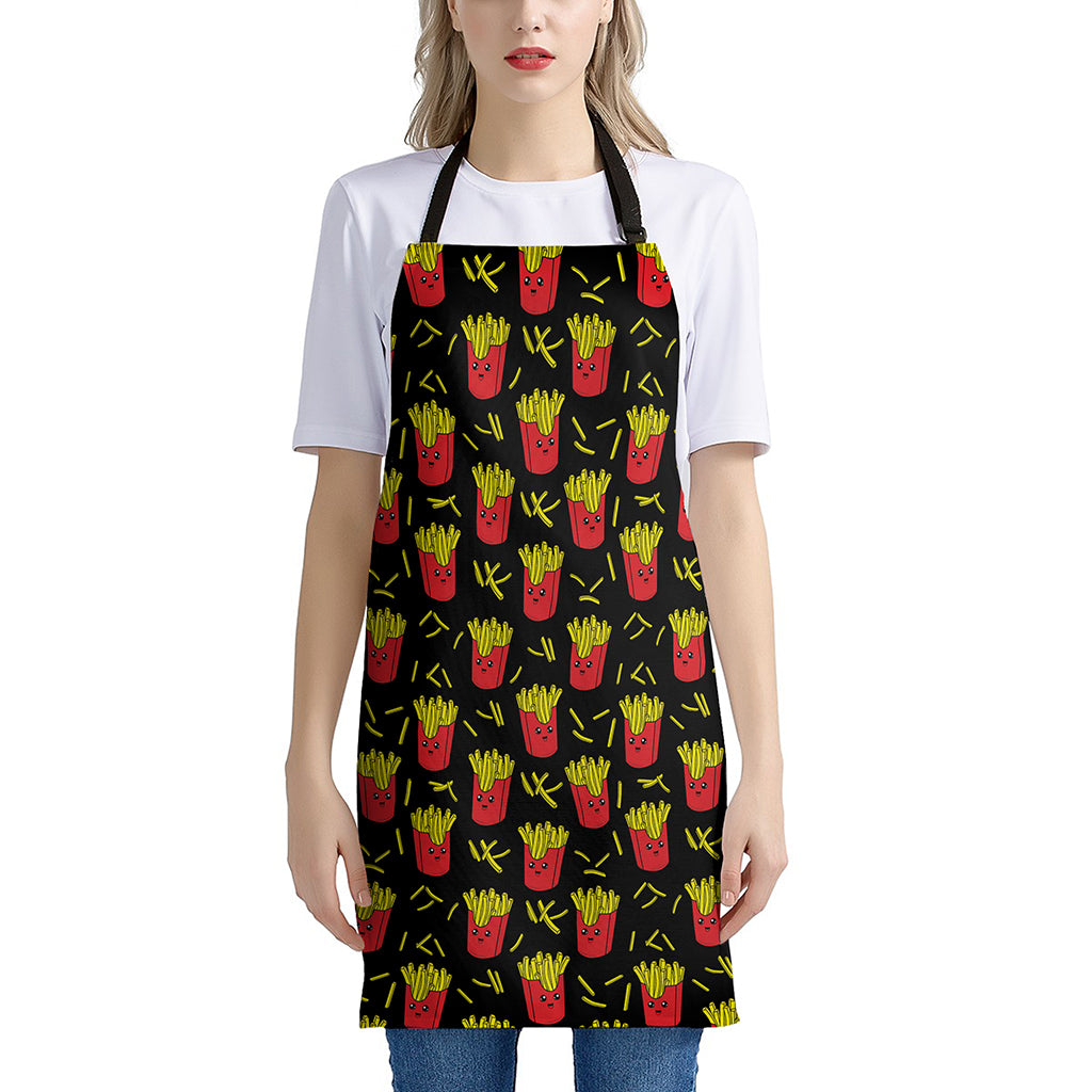 Cartoon French Fries Pattern Print Apron