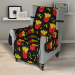 Cartoon French Fries Pattern Print Armchair Protector