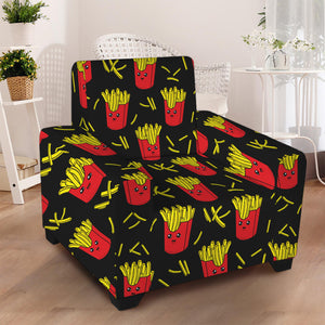 Cartoon French Fries Pattern Print Armchair Slipcover