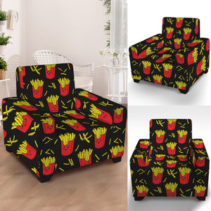 Cartoon French Fries Pattern Print Armchair Slipcover