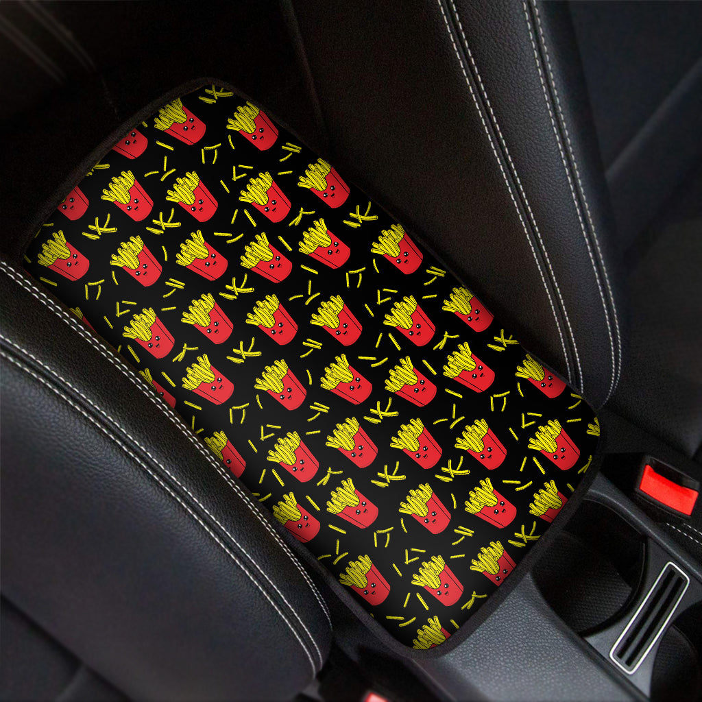 Cartoon French Fries Pattern Print Car Center Console Cover